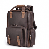 The Gaetano | Large Leather Backpack Camera Bag with Tripod Holder - Apalipapa