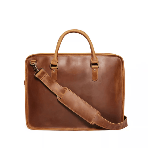 The Hemming Leather Laptop Bag | Vintage Leather Briefcase - Apalipapa