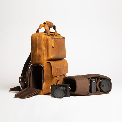 The MANN Bag | Large Capacity Leather Camera Backpack - Apalipapa