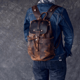 The Olaf Rucksack | Vintage Leather Travel Backpack - Apalipapa