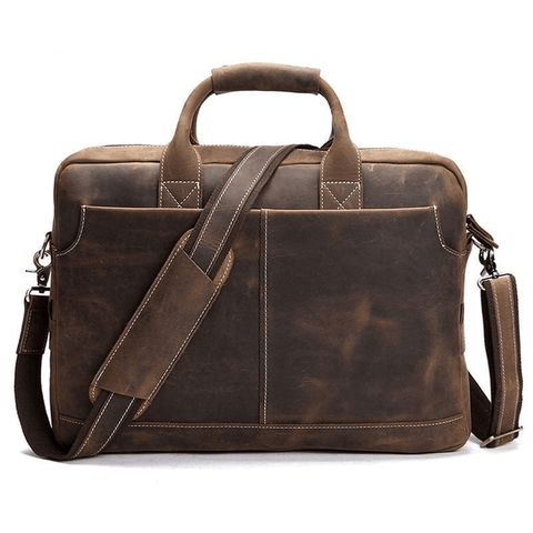 The Welch Briefcase | Vintage Leather Messenger Bag - Apalipapa