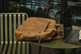 The Welch Briefcase | Vintage Leather Messenger Bag - Apalipapa