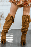 Unmatchable Pointy Slouchy Knee and Thigh High Boots Tan - Apalipapa