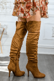 Unmatchable Pointy Slouchy Knee and Thigh High Boots Tan - Apalipapa