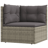 vidaXL 11 Piece Patio Lounge Set with Cushions Gray Poly Rattan - Apalipapa