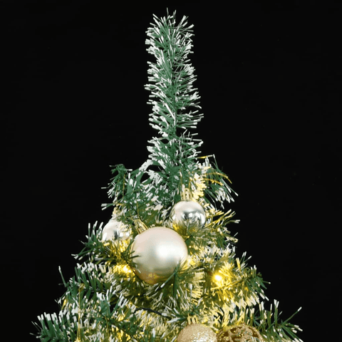 vidaXL Artificial Christmas Tree 300 LEDs&Ball Set&Flocked Snow 82.7" - Apalipapa