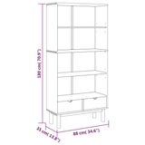 vidaXL Bookcase OTTA with 2 Drawers Brown Solid Wood Pine - Apalipapa