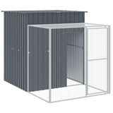 vidaXL Chicken Cage with Run Anthracite 65"x98.8"x71.3" Galvanized Steel - Apalipapa