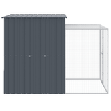 vidaXL Chicken Cage with Run Anthracite 65"x98.8"x71.3" Galvanized Steel - Apalipapa