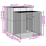 vidaXL Chicken Cage with Run Anthracite 65"x98.8"x71.3" Galvanized Steel - Apalipapa