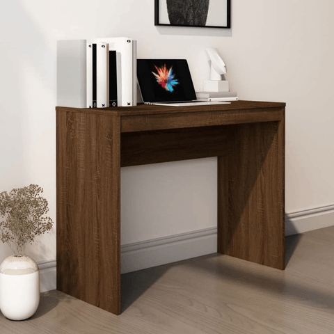 vidaXL Desk Brown Oak 35.4"x15.7"x28.3" Engineered Wood - Apalipapa