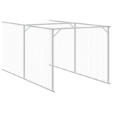 vidaXL Dog House with Run Light Gray 43.3"x239.8"x43.3" Galvanized Steel - Apalipapa