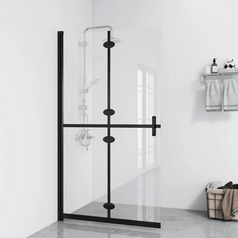 vidaXL Foldable Walk-in Shower Wall Transparent ESG Glass 47.2"x74.8" - Apalipapa