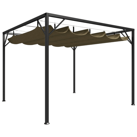 vidaXL Garden Gazebo with Retractable Roof 9.8'x9.8' Taupe 0.6 oz/ft² - Apalipapa