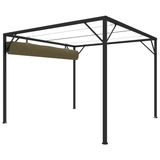 vidaXL Garden Gazebo with Retractable Roof 9.8'x9.8' Taupe 0.6 oz/ft² - Apalipapa