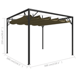 vidaXL Garden Gazebo with Retractable Roof 9.8'x9.8' Taupe 0.6 oz/ft² - Apalipapa