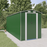 vidaXL Garden Shed Green 75.6"x205.9"x87.8" Galvanized Steel - Apalipapa