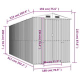 vidaXL Garden Shed Green 75.6"x205.9"x87.8" Galvanized Steel - Apalipapa