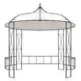 vidaXL Gazebo 118.1"x114.2" White Round - Apalipapa