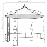 vidaXL Gazebo 118.1"x114.2" White Round - Apalipapa