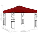 vidaXL Gazebo 9.8'x9.8' Wine Red - Apalipapa