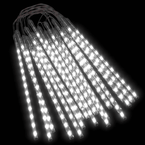 vidaXL Meteor Lights 20 pcs 1 ft Cold White 480 LEDs Indoor Outdoor - Apalipapa