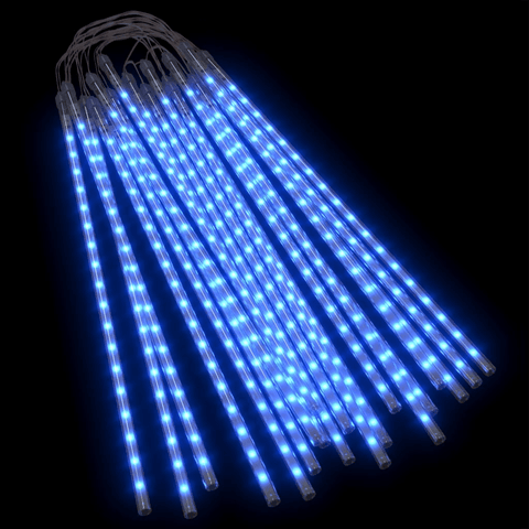 vidaXL Meteor Lights 20 pcs 2 ft Blue 720 LEDs Indoor Outdoor - Apalipapa