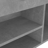 vidaXL Shoe Bench with Cushion Concrete Gray 40.9"x11.8"x19.3" Engineered Wood - Apalipapa