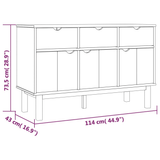 vidaXL Sideboard OTTA Brown and White 44.9"x16.9"x28.9" Solid Wood Pine - Apalipapa