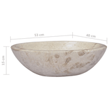 vidaXL Sink Cream 20.9"x15.7"x5.9" Marble - Apalipapa