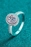 1 Carat Moissanite 925 Sterling Silver Halo Ring - Apalipapa