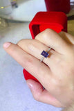 1 Carat Moissanite 925 Sterling Silver Rectangle Ring in Blue - Apalipapa