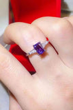 1 Carat Moissanite Platinum-Plated Rectangle Ring in Purple - Apalipapa