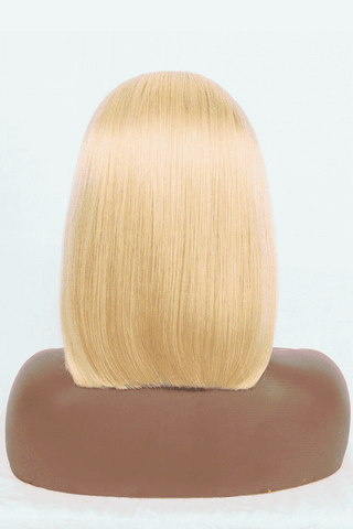 12" 160g #613 Lace Front Wigs Human Hair 150% Density - Apalipapa