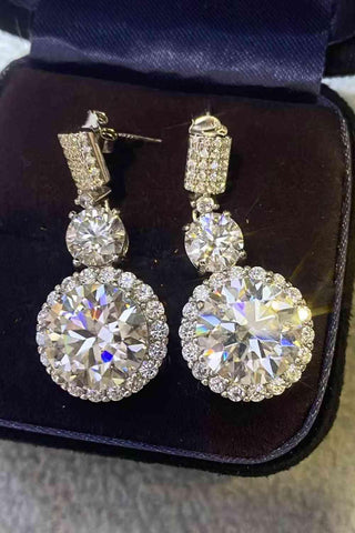 12 Carat Moissanite Platinum-Plated Drop Earrings - Apalipapa