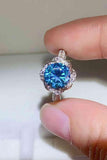 2 Carat Cobalt Blue Moissanite 925 Sterling Silver Ring - Apalipapa