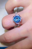 2 Carat Cobalt Blue Moissanite 925 Sterling Silver Ring - Apalipapa