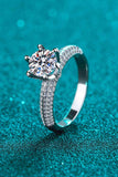 2 Carat Moissanite 925 Sterling Silver Side Stone Ring - Apalipapa