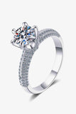 2 Carat Moissanite 925 Sterling Silver Side Stone Ring - Apalipapa