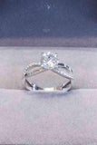 2 Carat Moissanite Crisscross 925 Sterling Silver Ring - Apalipapa