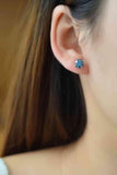 2 Carat Moissanite Four-Prong Platinum-Plated Earrings - Apalipapa