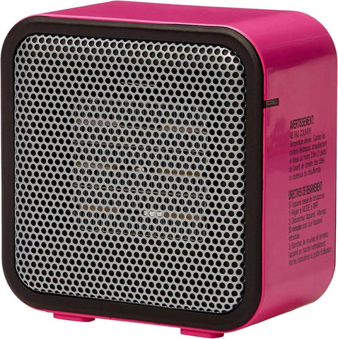 Amazon Basics 500-Watt Ceramic Small Space Personal Mini Heater - Pink - Apalipapa