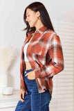 Double Take Plaid Collared Neck Long Sleeve Shirt - Apalipapa