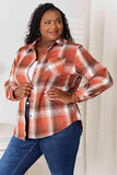 Double Take Plaid Collared Neck Long Sleeve Shirt - Apalipapa