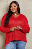 Heimish By The Fire Full Size Draped Detail Knit Sweater - Apalipapa