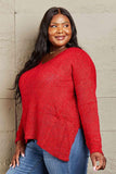 Heimish By The Fire Full Size Draped Detail Knit Sweater - Apalipapa