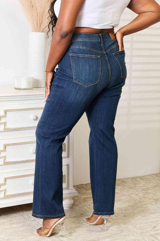Judy Blue Full Size Elastic Waistband Slim Bootcut Jeans - Apalipapa