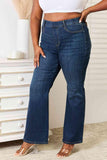 Judy Blue Full Size Elastic Waistband Slim Bootcut Jeans - Apalipapa