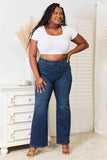 Judy Blue Full Size Elastic Waistband Slim Bootcut Jeans - Apalipapa