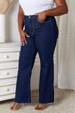 Judy Blue Full Size Raw Hem Straight Leg Jeans with Pockets - Apalipapa